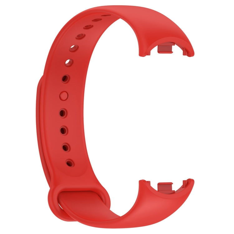 For Xiaomi Mi Band 8 Solid Color Silicone Plug Replacement Watch Band(Red) - Smart Wear by PMC TechLife | Online Shopping South Africa | PMC TechLife