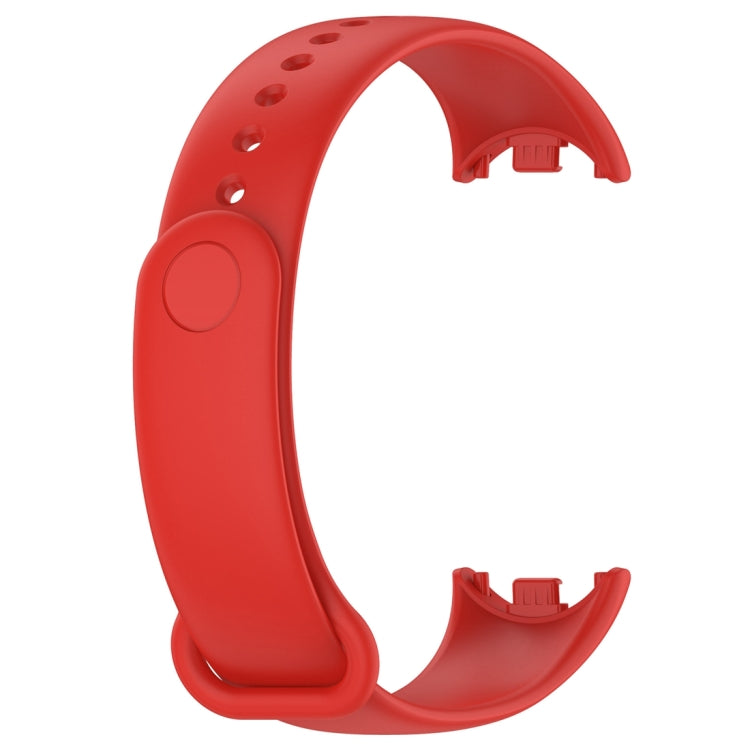 For Xiaomi Mi Band 8 Solid Color Silicone Plug Replacement Watch Band(Red) - Smart Wear by PMC TechLife | Online Shopping South Africa | PMC TechLife