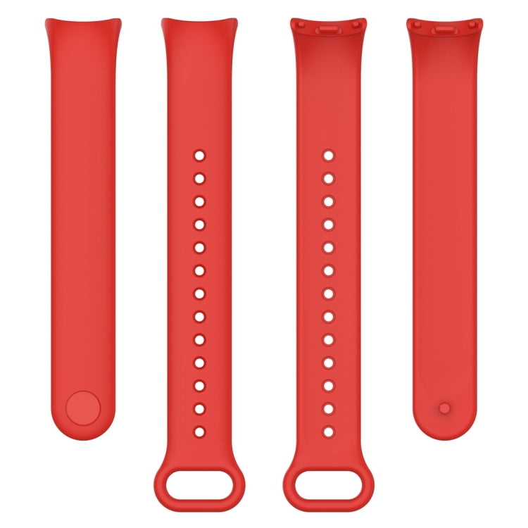 For Xiaomi Mi Band 8 Solid Color Silicone Plug Replacement Watch Band(Red) - Smart Wear by PMC TechLife | Online Shopping South Africa | PMC TechLife
