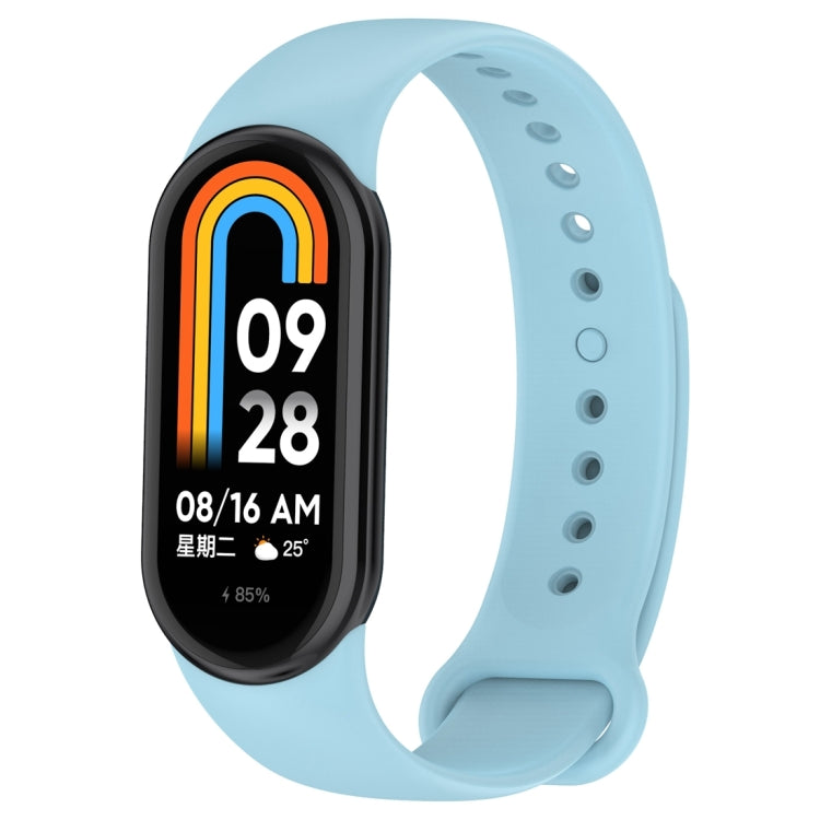 For Xiaomi Mi Band 8 Solid Color Silicone Plug Replacement Watch Band(Blue) - Smart Wear by PMC TechLife | Online Shopping South Africa | PMC TechLife