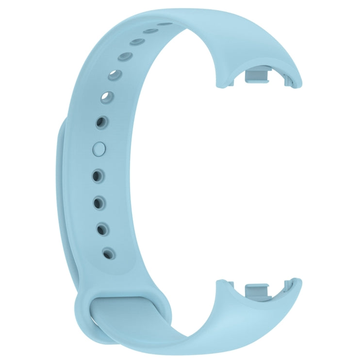 For Xiaomi Mi Band 8 Solid Color Silicone Plug Replacement Watch Band(Blue) - Smart Wear by PMC TechLife | Online Shopping South Africa | PMC TechLife