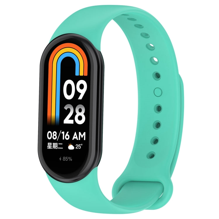 For Xiaomi Mi Band 8 Solid Color Silicone Plug Replacement Watch Band(Teal) - Smart Wear by PMC TechLife | Online Shopping South Africa | PMC TechLife