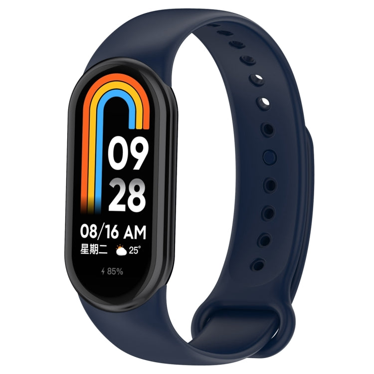 For Xiaomi Mi Band 8 Solid Color Silicone Plug Replacement Watch Band(Midnight Blue) - Smart Wear by PMC TechLife | Online Shopping South Africa | PMC TechLife
