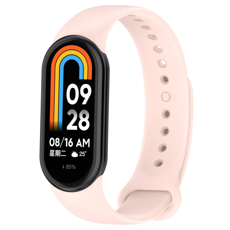 For Xiaomi Mi Band 8 Solid Color Silicone Plug Replacement Watch Band(Pink) - Smart Wear by PMC TechLife | Online Shopping South Africa | PMC TechLife