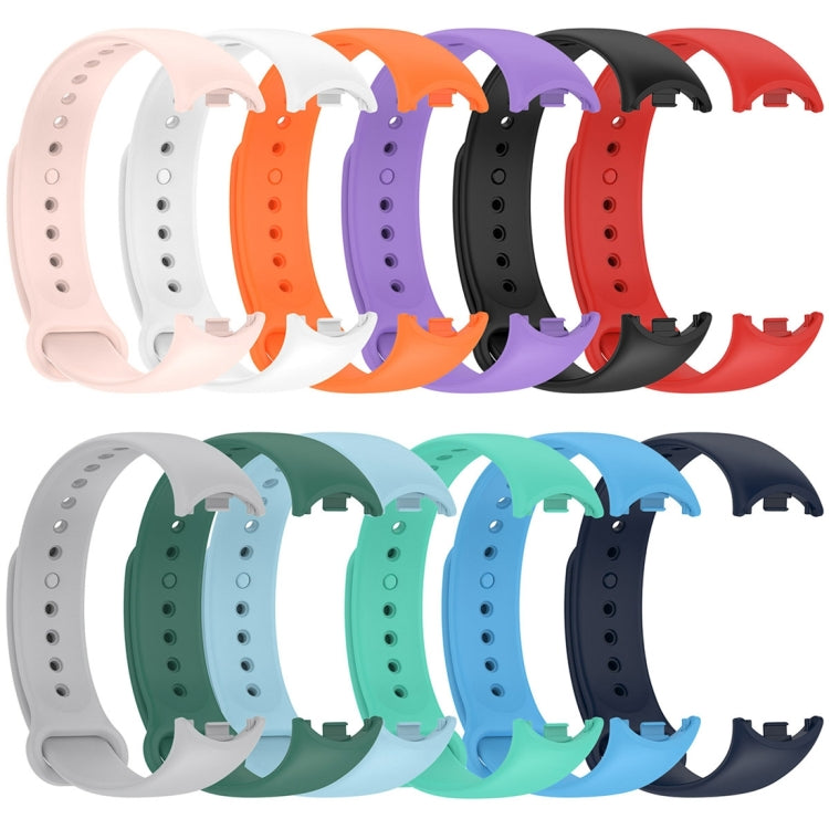 For Xiaomi Mi Band 8 Solid Color Silicone Plug Replacement Watch Band(White) - Smart Wear by PMC TechLife | Online Shopping South Africa | PMC TechLife