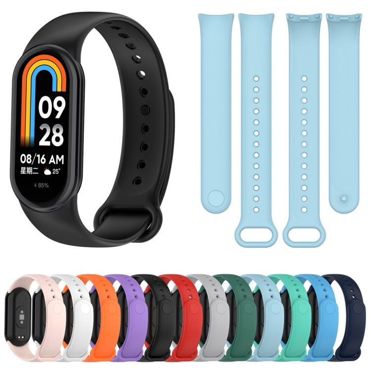 For Xiaomi Mi Band 8 Solid Color Silicone Plug Replacement Watch Band(Midnight Blue) - Smart Wear by PMC TechLife | Online Shopping South Africa | PMC TechLife