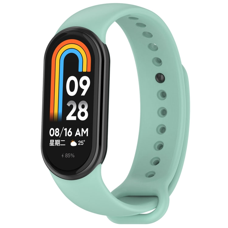 For Xiaomi Mi Band 8 Solid Color Stainless Steel Plug Replacement Watch Band (Blue Green) - Watch Bands by PMC TechLife | Online Shopping South Africa | PMC TechLife