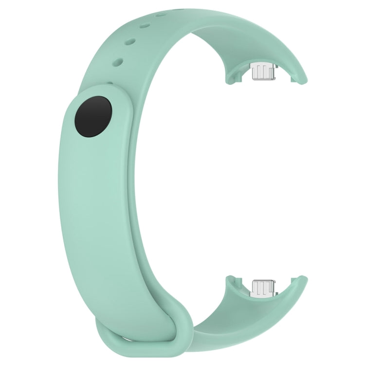 For Xiaomi Mi Band 8 Solid Color Stainless Steel Plug Replacement Watch Band (Blue Green) - Watch Bands by PMC TechLife | Online Shopping South Africa | PMC TechLife