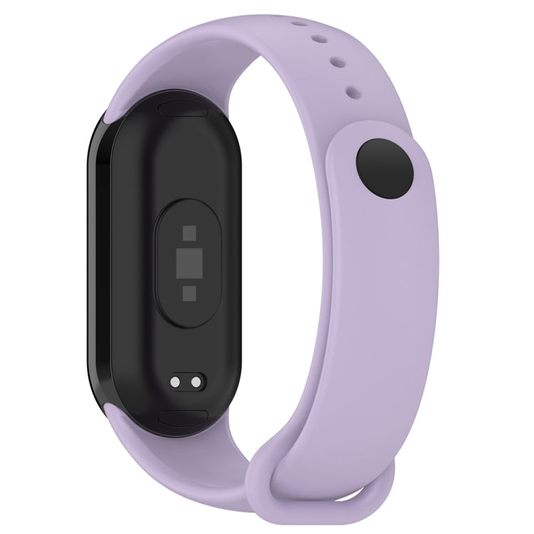 For Xiaomi Mi Band 8 Solid Color Stainless Steel Plug Replacement Watch Band (Purple) - Watch Bands by PMC TechLife | Online Shopping South Africa | PMC TechLife