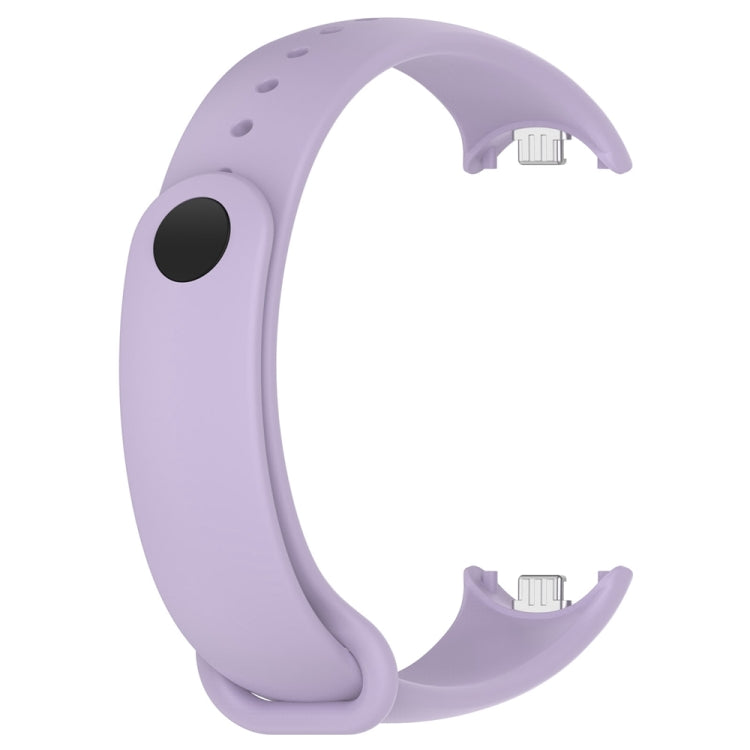For Xiaomi Mi Band 8 Solid Color Stainless Steel Plug Replacement Watch Band (Purple) - Watch Bands by PMC TechLife | Online Shopping South Africa | PMC TechLife