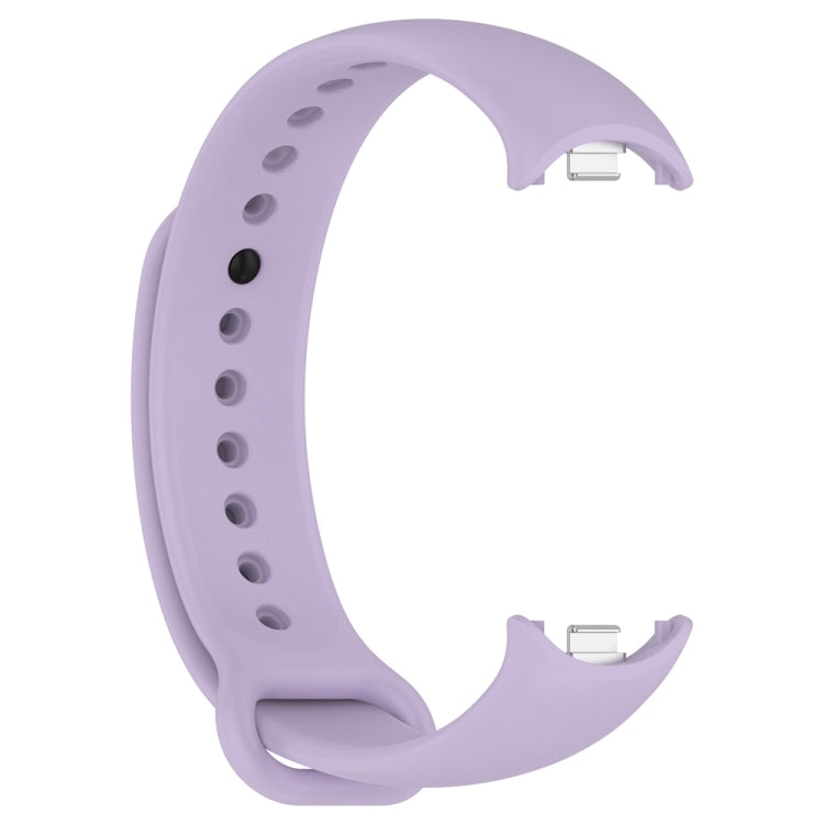 For Xiaomi Mi Band 8 Solid Color Stainless Steel Plug Replacement Watch Band (Purple) - Watch Bands by PMC TechLife | Online Shopping South Africa | PMC TechLife