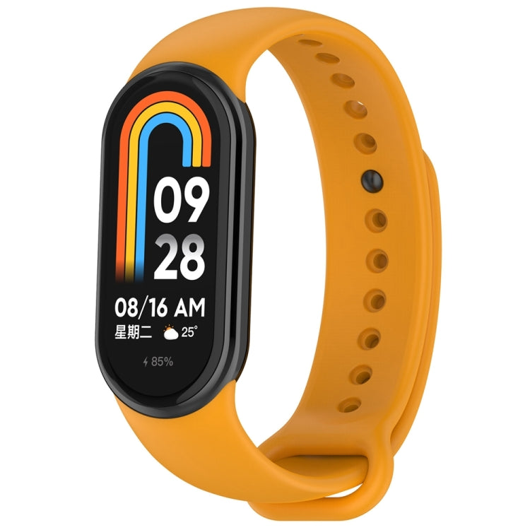 For Xiaomi Mi Band 8 Solid Color Stainless Steel Plug Replacement Watch Band (Yellow) - Watch Bands by PMC TechLife | Online Shopping South Africa | PMC TechLife