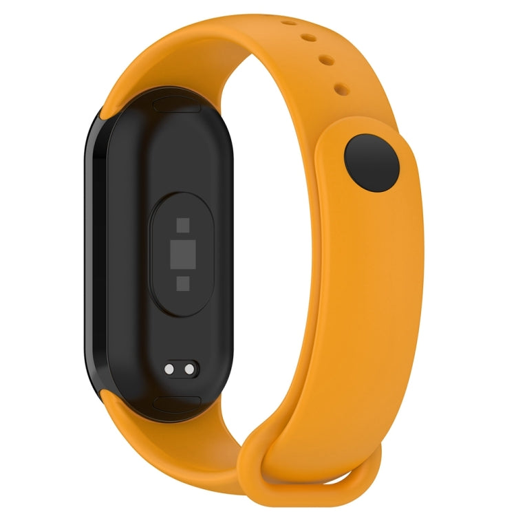 For Xiaomi Mi Band 8 Solid Color Stainless Steel Plug Replacement Watch Band (Yellow) - Watch Bands by PMC TechLife | Online Shopping South Africa | PMC TechLife