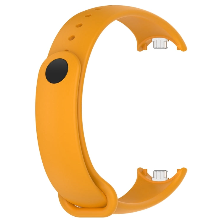 For Xiaomi Mi Band 8 Solid Color Stainless Steel Plug Replacement Watch Band (Yellow) - Watch Bands by PMC TechLife | Online Shopping South Africa | PMC TechLife