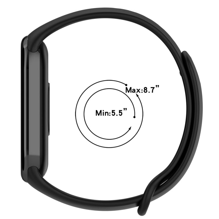 For Xiaomi Mi Band 8 Solid Color Stainless Steel Plug Replacement Watch Band (Navy Blue) - Watch Bands by PMC TechLife | Online Shopping South Africa | PMC TechLife