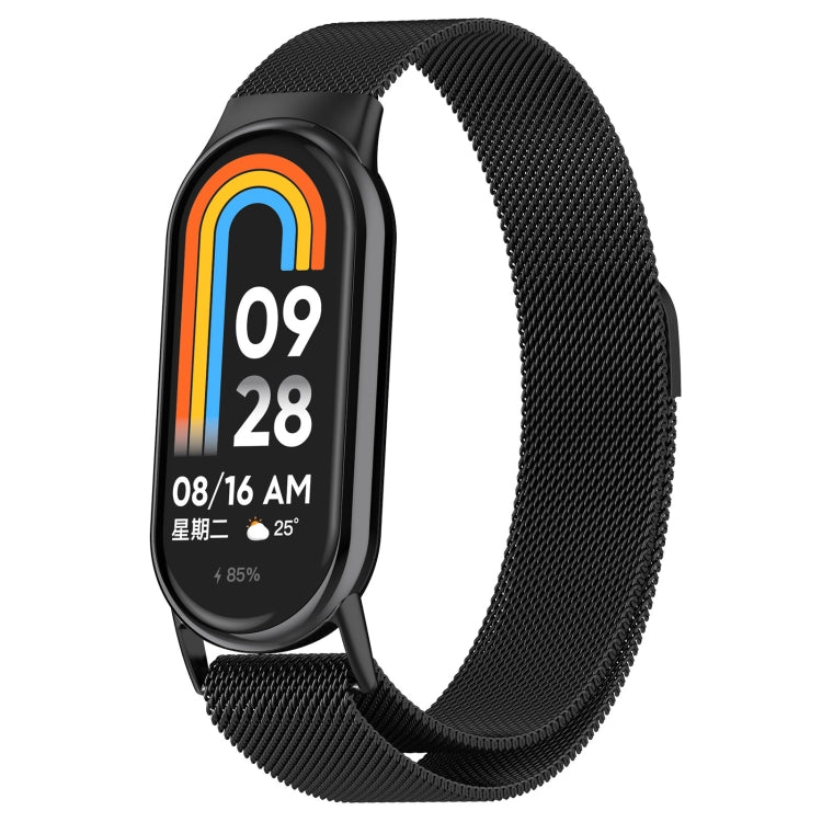 For Xiaomi Mi Band 8 Milanese Metal Watch Band(Black) - Smart Wear by PMC TechLife | Online Shopping South Africa | PMC TechLife