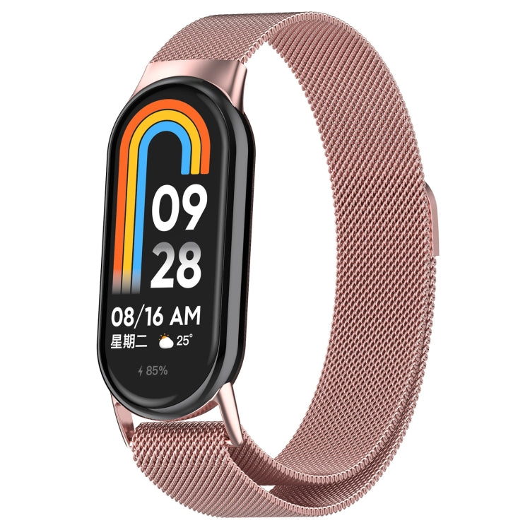 For Xiaomi Mi Band 8 Milanese Metal Watch Band(Rose Pink) - Smart Wear by PMC TechLife | Online Shopping South Africa | PMC TechLife