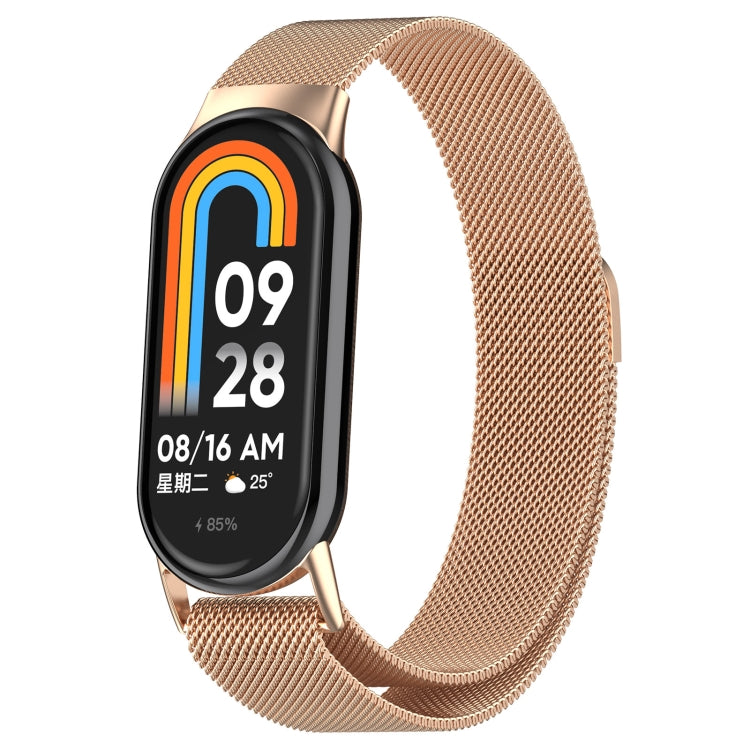 For Xiaomi Mi Band 8 Milanese Metal Watch Band(Rose Gold) - Smart Wear by PMC TechLife | Online Shopping South Africa | PMC TechLife