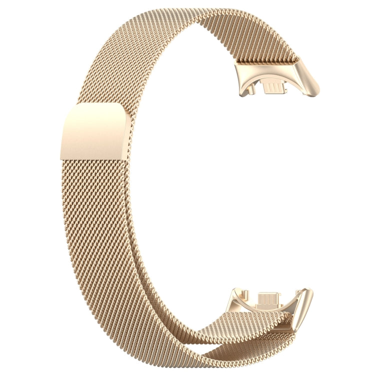 For Xiaomi Mi Band 8 Milanese Metal Watch Band(Champagne Color) - Smart Wear by PMC TechLife | Online Shopping South Africa | PMC TechLife