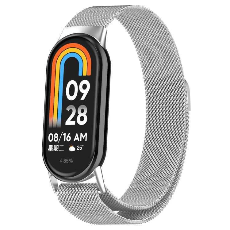 For Xiaomi Mi Band 8 Milanese Metal Watch Band(Silver) - Smart Wear by PMC TechLife | Online Shopping South Africa | PMC TechLife