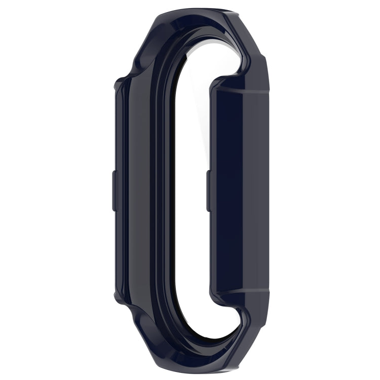 For Xiaomi Mi Band 8 PC + Tempered Glass Integrated Protective Watch Case(Ink Blue) - Smart Wear by PMC TechLife | Online Shopping South Africa | PMC TechLife