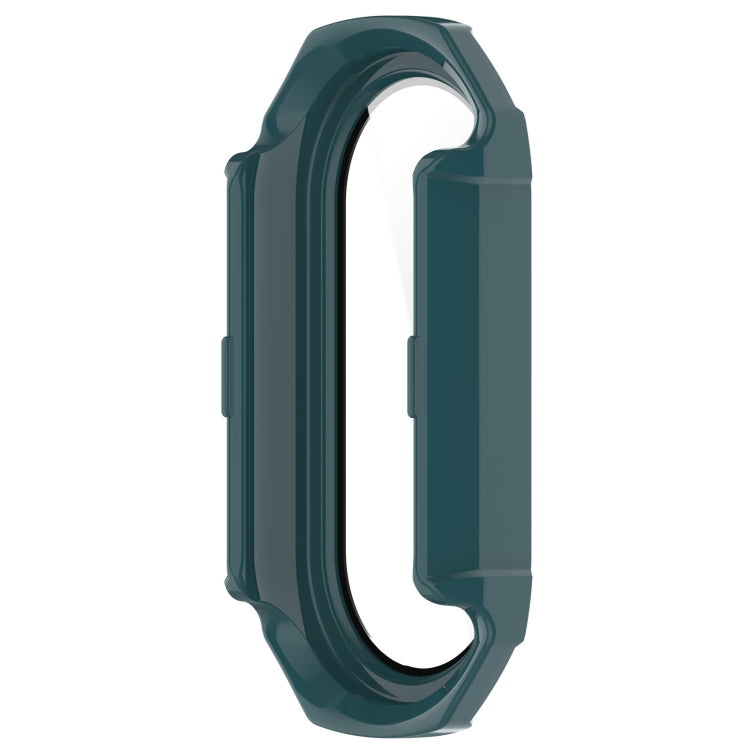 For Xiaomi Mi Band 8 PC + Tempered Glass Integrated Protective Watch Case(Pine Green) - Smart Wear by PMC TechLife | Online Shopping South Africa | PMC TechLife