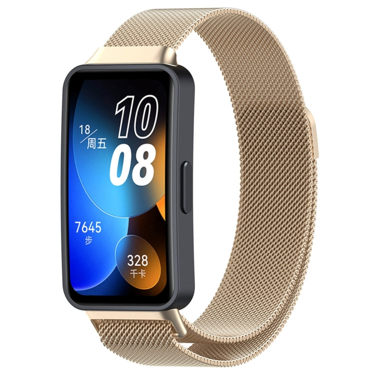 For Huawei Band 8 Milanese Metal Watch Band(Champagne Color) - Smart Wear by PMC TechLife | Online Shopping South Africa | PMC TechLife