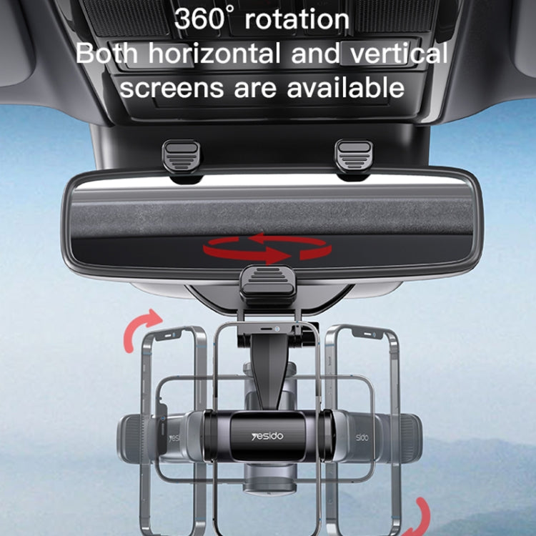 Yesido C193 Car Rearview Mirror Using Phone Holder(Black) - free shipping - PMC TechLife - Order now!