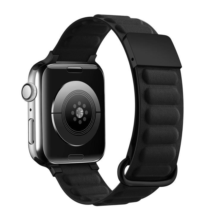 Magnetic Reverse Buckle Watch Band For Apple Watch Series 8&7 41mm(Black) - Smart Wear by PMC TechLife | Online Shopping South Africa | PMC TechLife