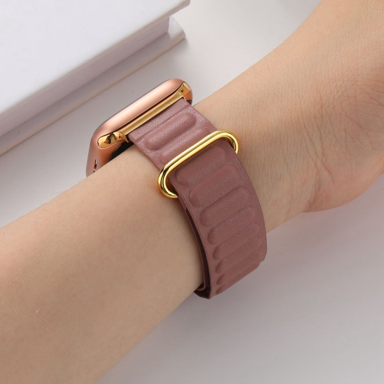 Magnetic Reverse Buckle Watch Band For Apple Watch Series 8&7 41mm(Rose Gold) - Smart Wear by PMC TechLife | Online Shopping South Africa | PMC TechLife