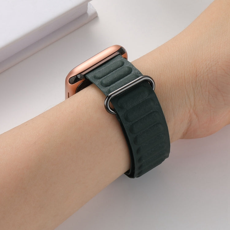 Magnetic Reverse Buckle Watch Band For Apple Watch Series 8&7 41mm(Cedar Green) - Smart Wear by PMC TechLife | Online Shopping South Africa | PMC TechLife