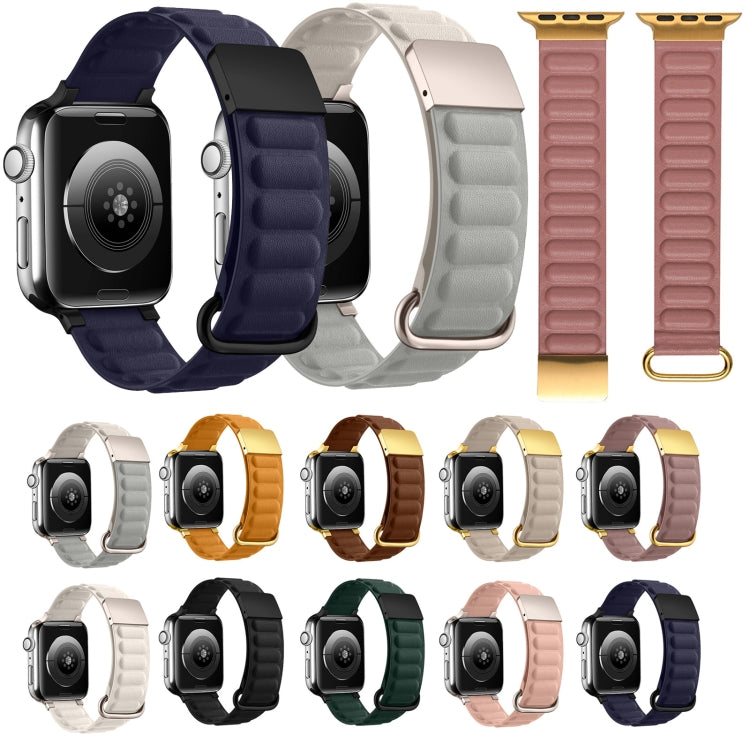 Magnetic Reverse Buckle Watch Band For Apple Watch Series 8&7 41mm(Black) - Smart Wear by PMC TechLife | Online Shopping South Africa | PMC TechLife