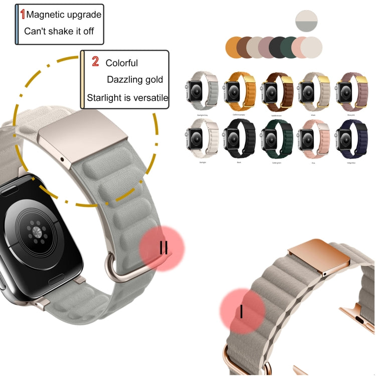 Magnetic Reverse Buckle Watch Band For Apple Watch Series 8&7 45mm(Starlight) - Smart Wear by PMC TechLife | Online Shopping South Africa | PMC TechLife