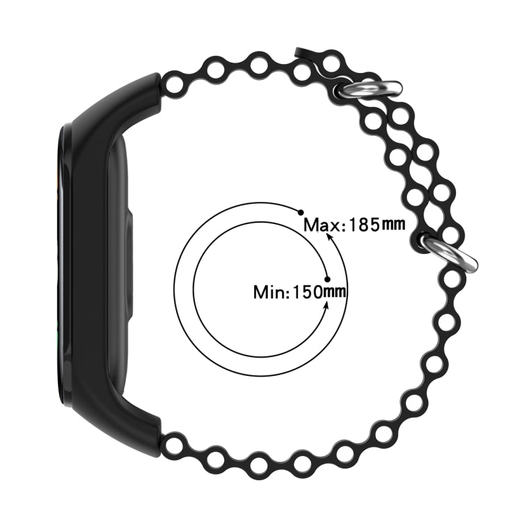 For Xiaomi Mi Band 7 / 6 / 5 / 4 / 3 Solid Color Marine Silicone Breathable Watch Band(Black) - Smart Wear by PMC TechLife | Online Shopping South Africa | PMC TechLife