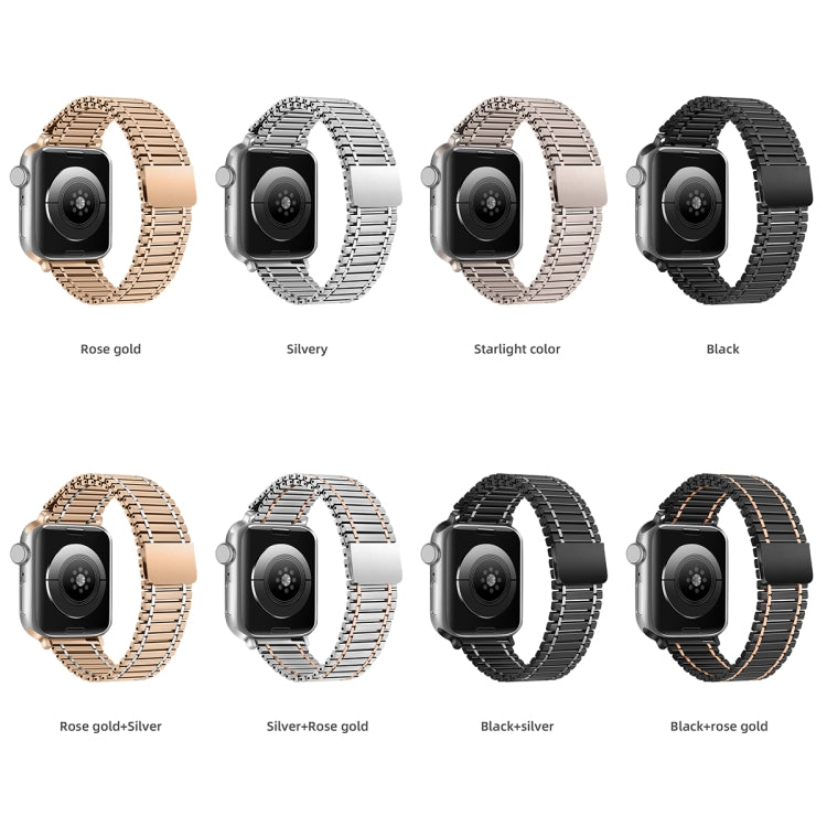 Chain Magnetic Stainless Steel Watch Band For Apple Watch Series 8&7 41mm / SE 2&6&SE&5&4 40mm / 3&2&1 38mm(Black) - Smart Wear by PMC TechLife | Online Shopping South Africa | PMC TechLife