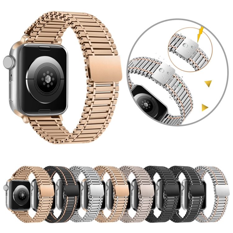 Chain Magnetic Stainless Steel Watch Band For Apple Watch Ultra 49mm / Series 8&7 45mm / SE 2&6&SE&5&4 44mm / 3&2&1 42mm(Black) - Smart Wear by PMC TechLife | Online Shopping South Africa | PMC TechLife