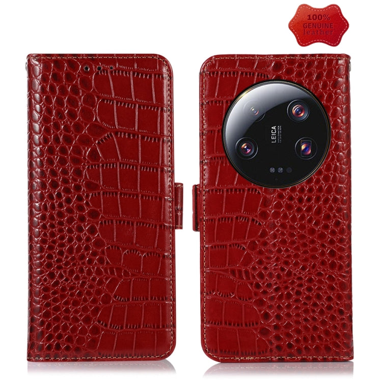 For Xiaomi 13 Ultra Crocodile Top Layer Cowhide Leather Phone Case(Red) - 13 Ultra Cases by PMC TechLife | Online Shopping South Africa | PMC TechLife