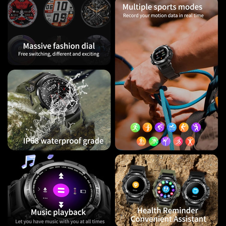 LC16 1.32 inch IP68 Waterproof Sports Outdoor Sport Smart Watch, Support Bluetooth Calling / Heart Rate Monitoring(Green) - Smart Wear by PMC TechLife | Online Shopping South Africa | PMC TechLife