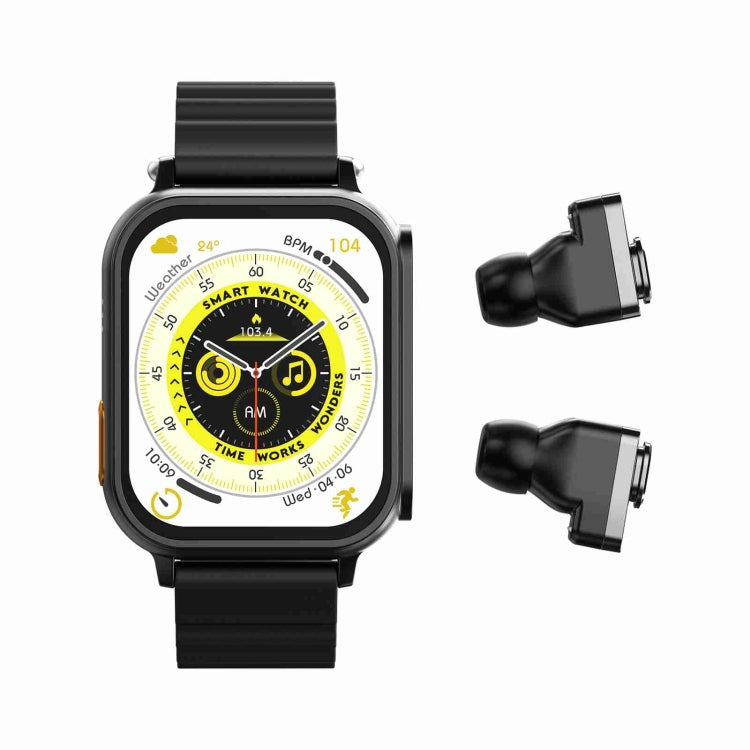 N22 2 in 1 1.96 inch HD Display Sport Bluetooth Call Earphone Smart Watch(Black) - Smart Wear by PMC TechLife | Online Shopping South Africa | PMC TechLife