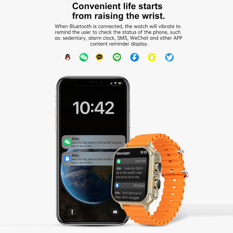 N22 2 in 1 1.96 inch HD Display Sport Bluetooth Call Earphone Smart Watch(Orange) - Smart Wear by PMC TechLife | Online Shopping South Africa | PMC TechLife