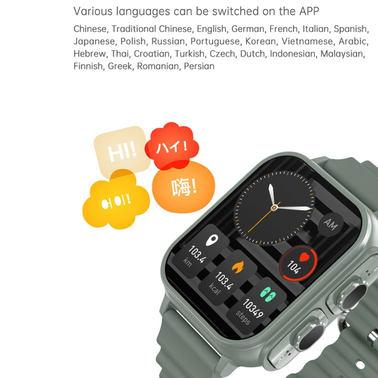 N22 2 in 1 1.96 inch HD Display Sport Bluetooth Call Earphone Smart Watch(Black) - Smart Wear by PMC TechLife | Online Shopping South Africa | PMC TechLife