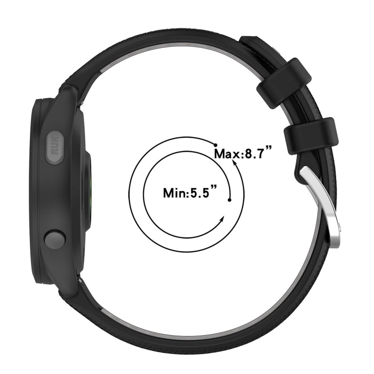 For Garmin Forerunner 265S 18mm Sports Two-Color Steel Buckle Silicone Watch Band(White+Teal) - Smart Wear by PMC TechLife | Online Shopping South Africa | PMC TechLife