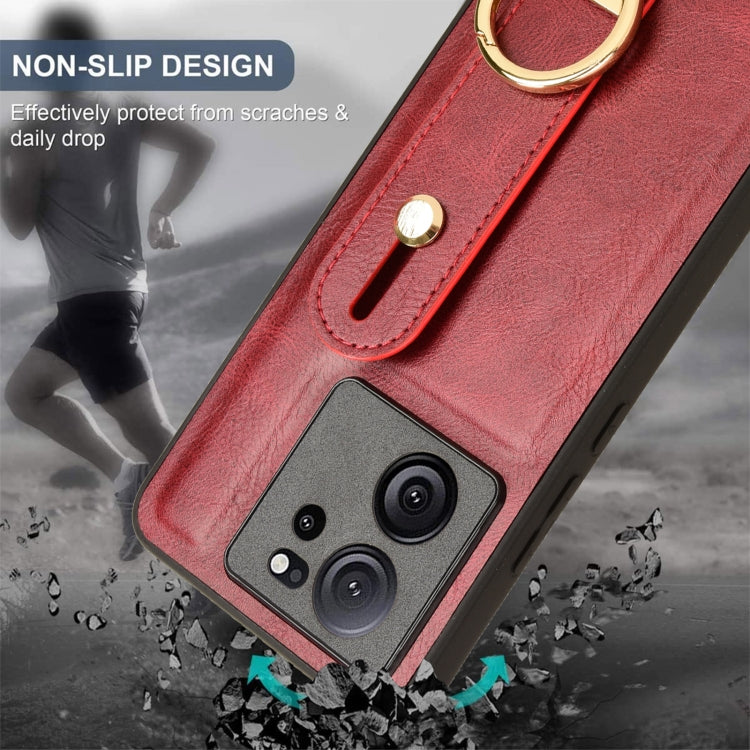 For Xiaomi 13T / 13T Pro / Redmi K60 Ultra Wristband Leather Back Phone Case(Red) - Xiaomi Cases by PMC TechLife | Online Shopping South Africa | PMC TechLife | Buy Now Pay Later Mobicred