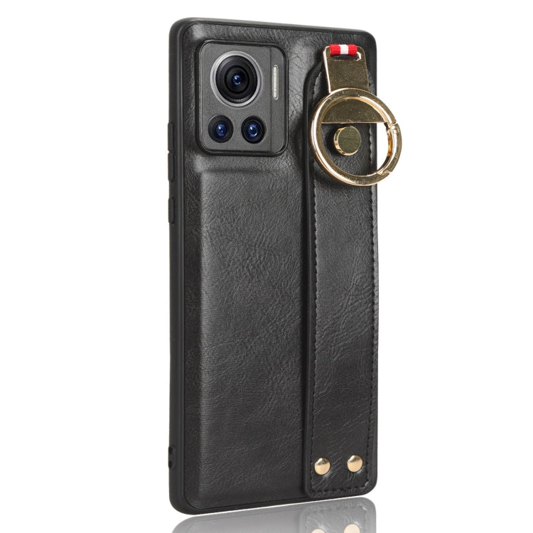 For Motorola Edge 30 Ultra Wristband Leather Back Phone Case(Black) - free shipping - PMC TechLife - Order now!