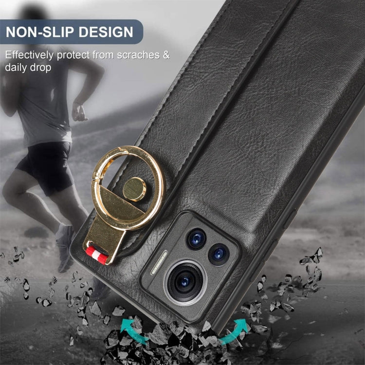 For Motorola Edge 30 Ultra Wristband Leather Back Phone Case(Black) - free shipping - PMC TechLife - Order now!