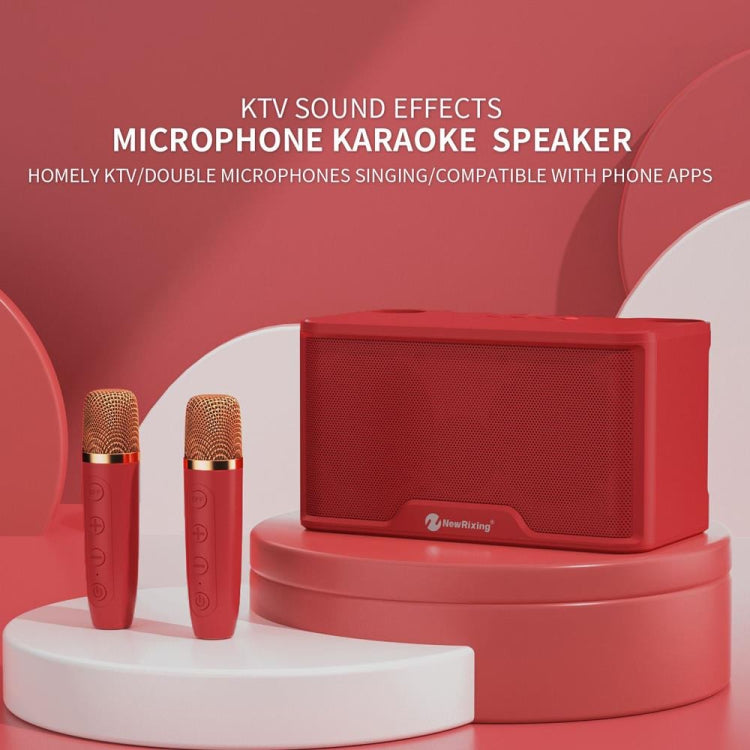NewRixing NR8088 Wireless Microphone TWS Handheld Noise Reduction Smart Bluetooth Speaker(Red) - Desktop Speaker by NewRixing | Online Shopping South Africa | PMC TechLife | Buy Now Pay Later Mobicred