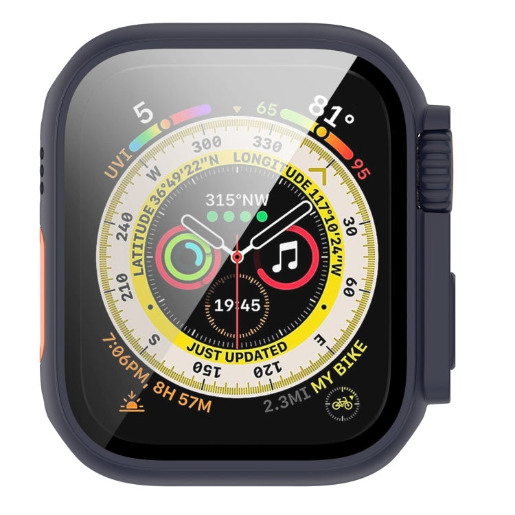 For Apple Watch Series SE 2 / 6 / SE / 5 / 4 40mm Tempered Film + PC Integrated Watch Protective Case(Midnight Blue) - Watch Cases by PMC TechLife | Online Shopping South Africa | PMC TechLife