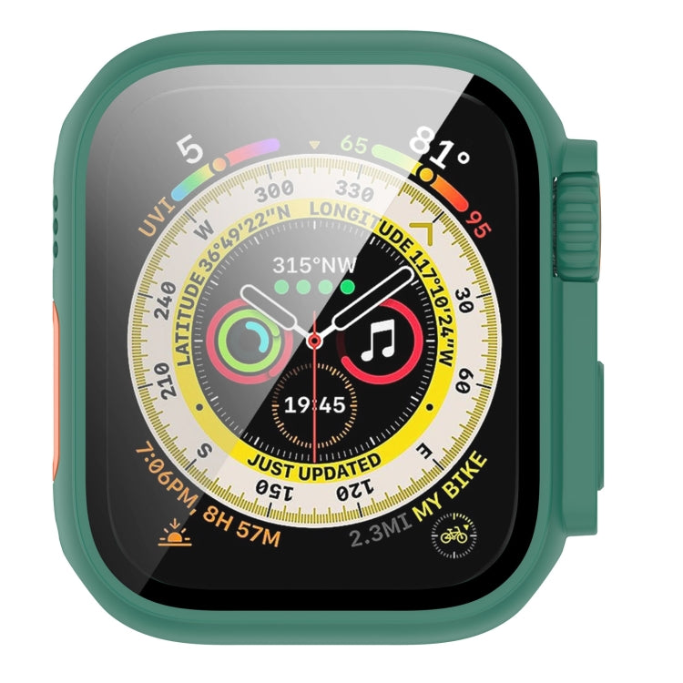 For Apple Watch Series SE 2 / 6 / SE / 5 / 4 44mm Tempered Film + PC Integrated Watch Protective Case(Green) - Watch Cases by PMC TechLife | Online Shopping South Africa | PMC TechLife