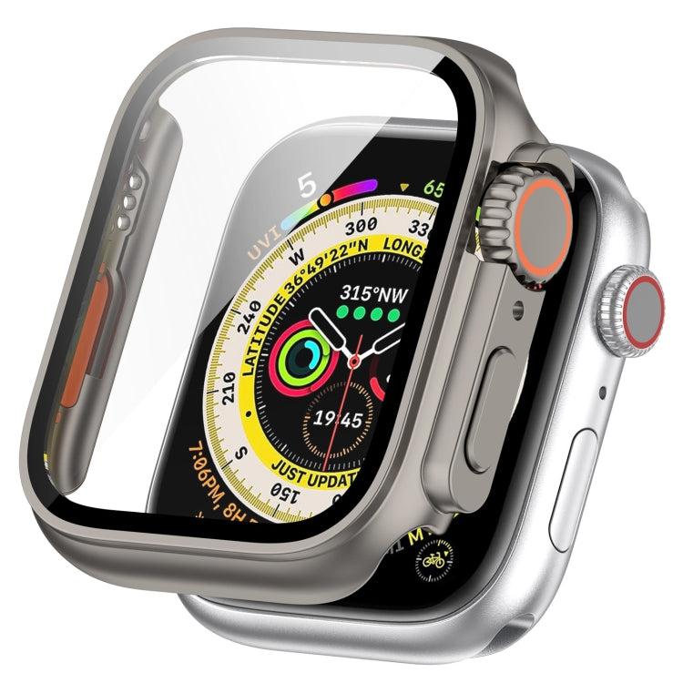 For Apple Watch Series SE 2 / 6 / SE / 5 / 4 44mm Tempered Film + PC Integrated Watch Protective Case(Titanium Steel) -  by PMC TechLife | Online Shopping South Africa | PMC TechLife