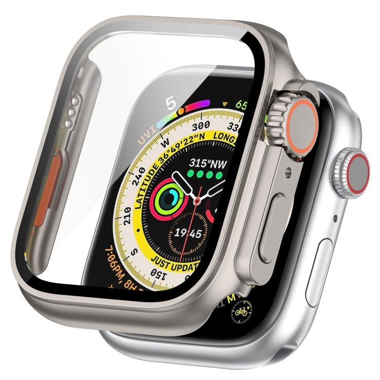 For Apple Watch Series SE 2 / 6 / SE / 5 / 4 44mm Tempered Film + PC Integrated Watch Protective Case(Starlight Color) - Watch Cases by PMC TechLife | Online Shopping South Africa | PMC TechLife